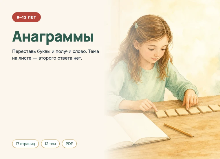 Обложка комплекта «Анаграммы», 8–12 лет