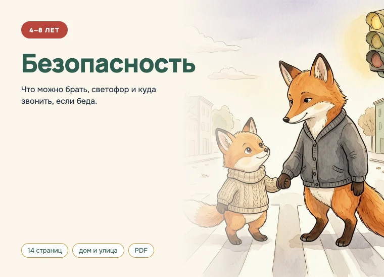 Обложка комплекта «Безопасность», 4–8 лет