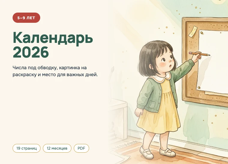 Обложка комплекта «Календарь 2026», 5–9 лет