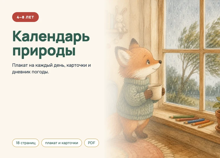 Обложка комплекта «Календарь природы», 4–8 лет