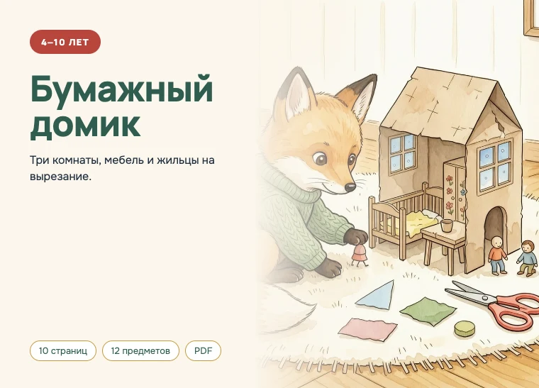 Обложка комплекта «Бумажный домик», 4–10 лет