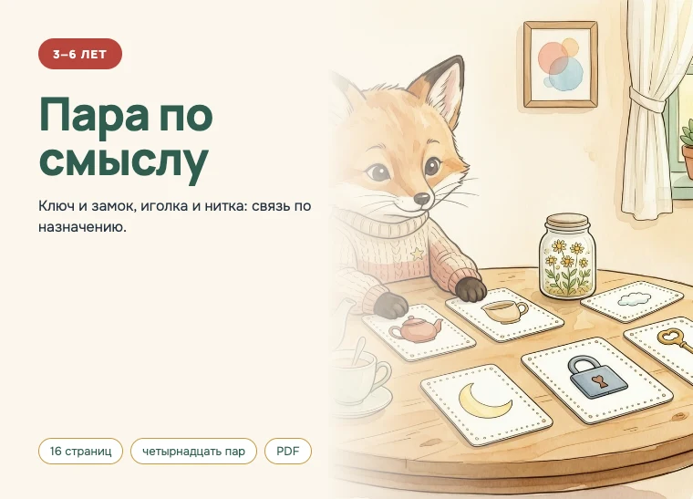 Обложка комплекта «Пара по смыслу», 3–6 лет