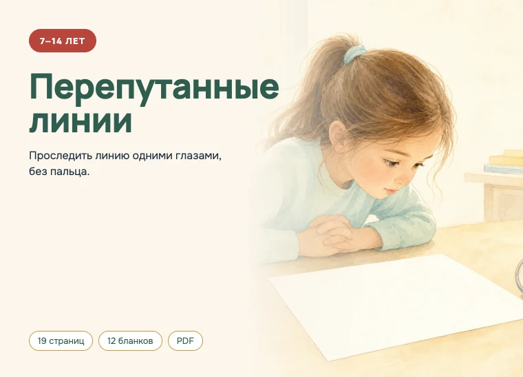 Обложка комплекта «Перепутанные линии», 7–14 лет