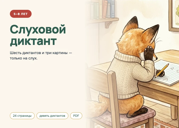 Обложка комплекта «Слуховой диктант», 5–8 лет