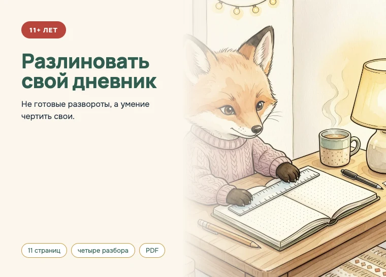 Обложка комплекта «Разлиновать свой дневник», 11 лет и старше