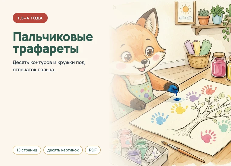 Обложка комплекта «Пальчиковые трафареты», 1,5–4 года
