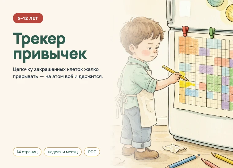 Обложка комплекта «Трекер привычек», 5–12 лет
