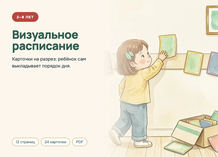 Обложка комплекта «Визуальное расписание», 2–8 лет