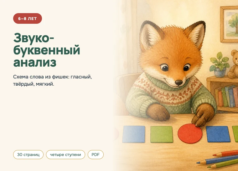 Обложка комплекта «Звуко-буквенный анализ», 6–8 лет